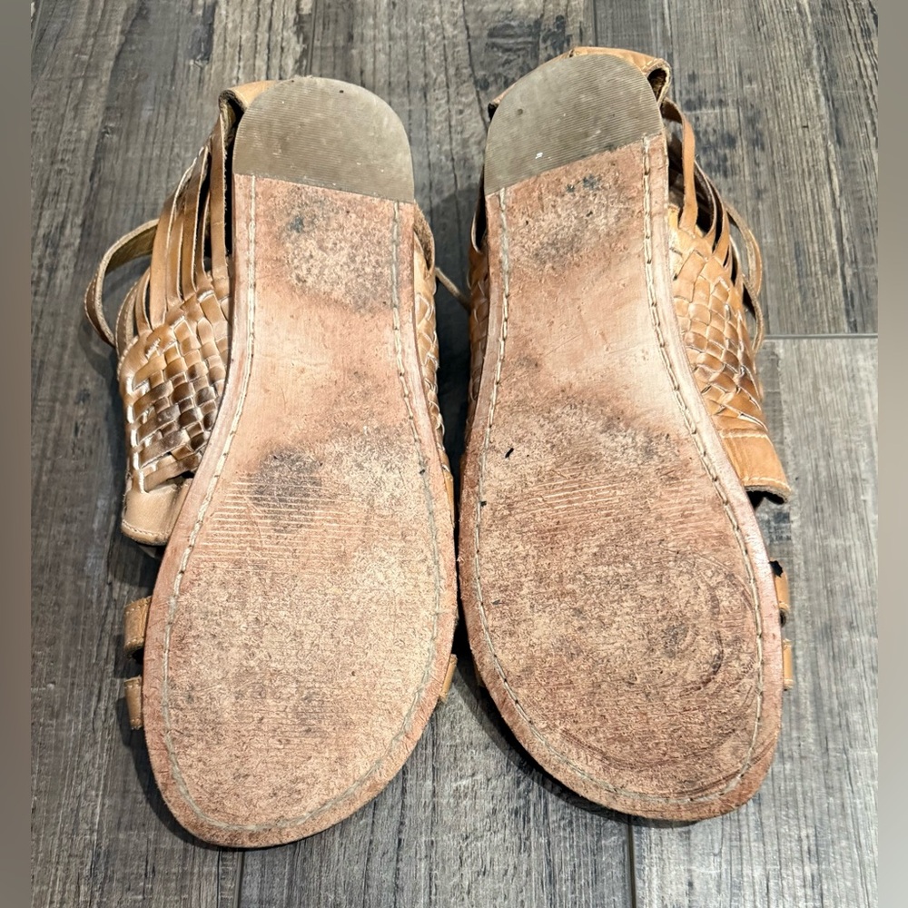 Bed Stu Claire III Tan Leather Huarache Sandals 10 - Picture 7 of 8